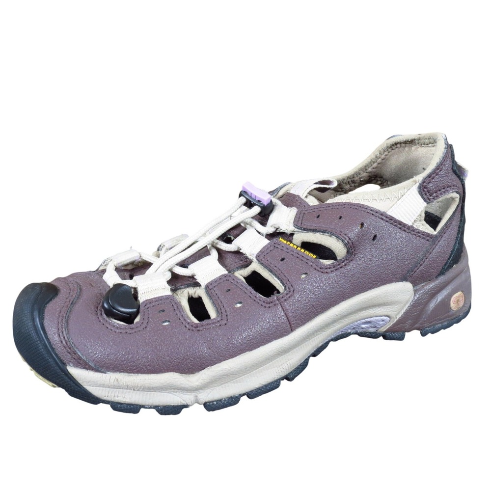 Keen Whisper Womens Sport Hiking Sandals Sz 7.5 Purple Khaki Waterproof Trail
